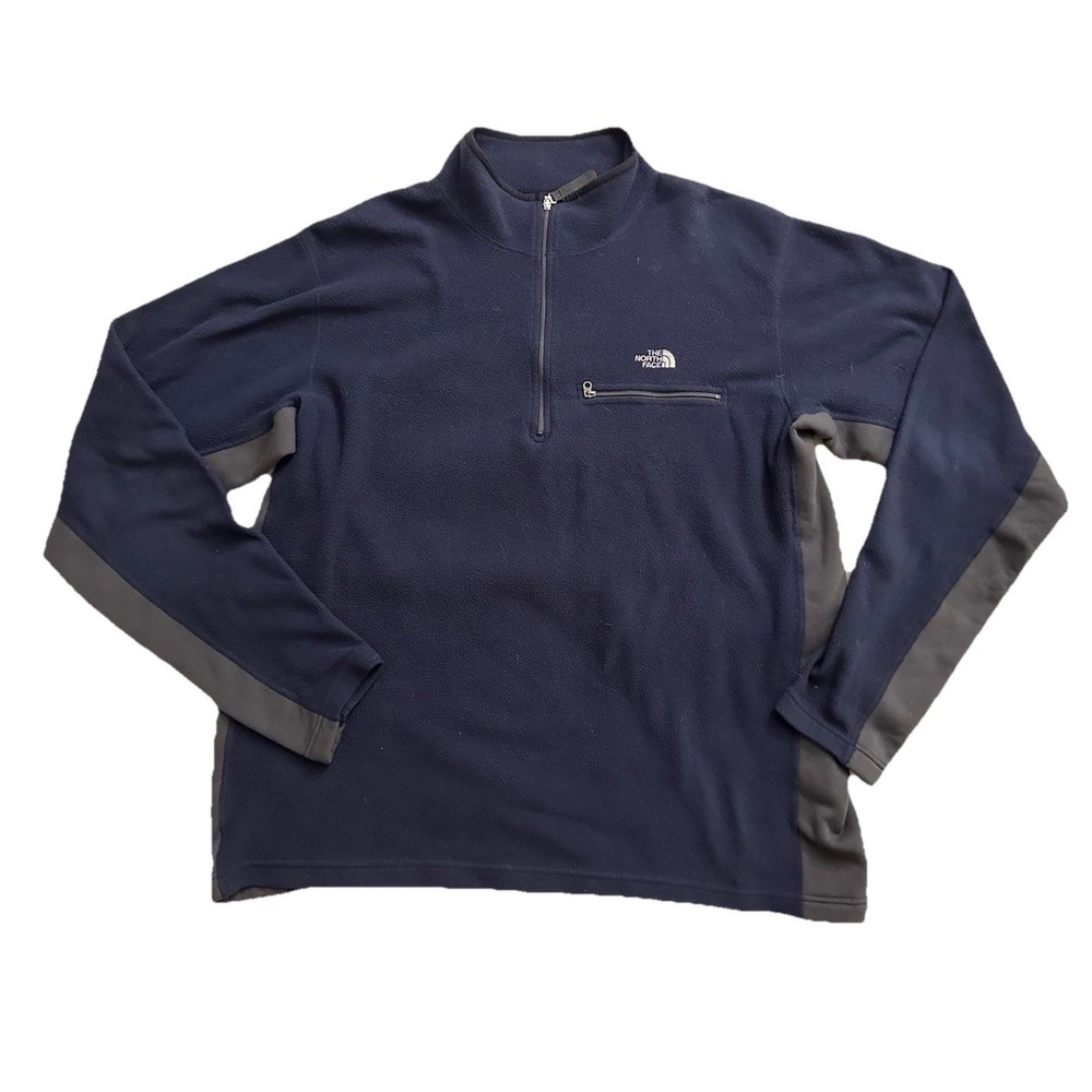 The North Face 1/4 Zip Fleece Pullover Jacket Men's Size 2XL Blue Gray